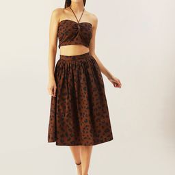 DressBerry Women Brown Printed Co-Ords-image-28