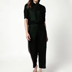 Zima Leto Velvet Tie-Up Velvet Top With Sequin Detail Trousers Co-Ords-picture-58