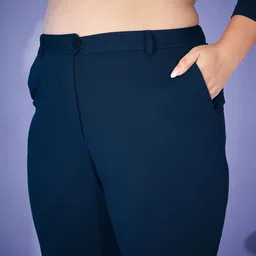 SASSAFRAS Curve Blue Plus Size Self-Design Top Wit Trouser Co-Ords image 5