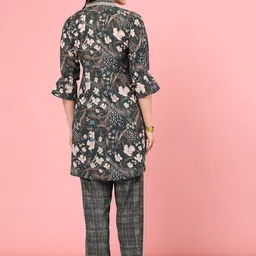 Clora Creation Floral Printed Tunic Top with Trousers Co-Ords image 5
