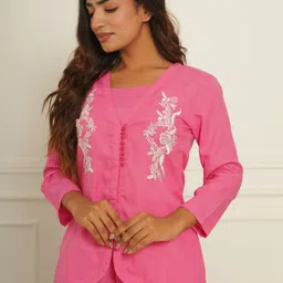 CRAFTED FOR YOU Top With Trouser & Embroidered Jacket image 2