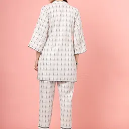 Clora Creation Ikat-Printed Cotton Tunic With Trouser image 4