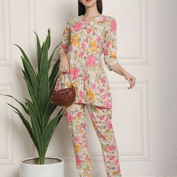 Rajnandini Printed Notched Lapel-Collar Co-Ords image 5