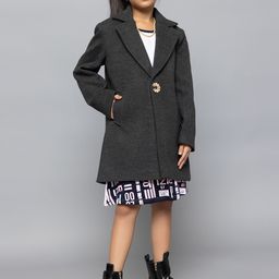CHKOKKO Girls Woollen Longline Overcoat-image-24