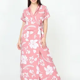 9shines Label Printed Maxi Nightdress-image-60