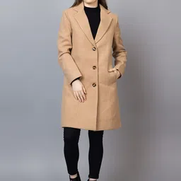 Dlanxa Notched Lapel Collar, Long Sleeves, Woolen Winter Trench Coat-image-31