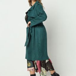 VERO MODA CURVE Notched Lapel Tie Up Longline Overcoat image 5