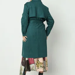VERO MODA CURVE Notched Lapel Tie Up Longline Overcoat image 3