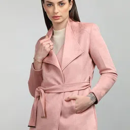 HONNETE Stand Collar Tie-Up Coat-picture-41