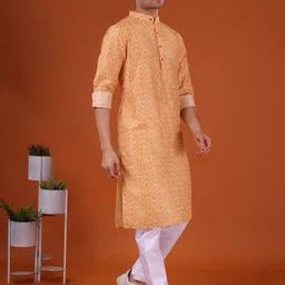 SHIWAM ETHNIX Ethnic Motifs Printed Regular Kurta with Pyjamas image 3