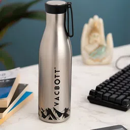 CLAY CRAFT Silver-Toned & Black Printed Double Wall Vacuum Water Bottle 900ml-7