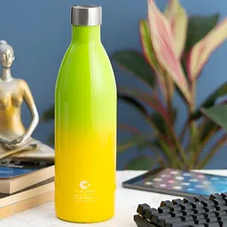 CLAY CRAFT Green & Yellow Brand Logo Double Wall Vacuum Water Bottle 1l-image-8