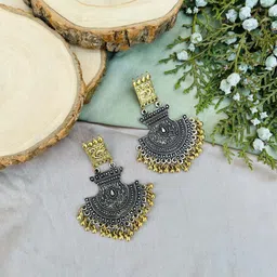 Krelin Silver-Plated Contemporary Chandbalis Earrings-image-36