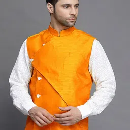 Utsav Fashion Woven Angrakha Nehru Jacket-25