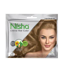 Nisha Unisex Brown Pack of 6 Creme Hair Color 50gm each- Light Blonde-87