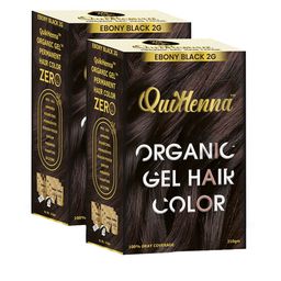 QUIKHENNA Set Of 2 Organic Gel PPD Ammonia Free Hair Colour - Ebony Black 2G-18