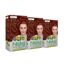 Nisha Pack of 3 Creme Hair Colour 360g - Mahogany-40