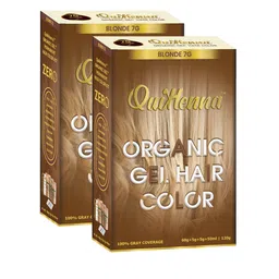 QUIKHENNA Set of 2 Organic Gel Ammonia Free Hair Colour 120 g Each - Blonde 7G-11