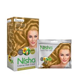 Nisha Creme Hair Color - Golden Blonde 160 gm-39