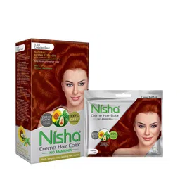 Nisha Set of 2 No Ammonia Creme Hair Color with Sunflower 120 g & 40 g - Copper Red 5.64-12