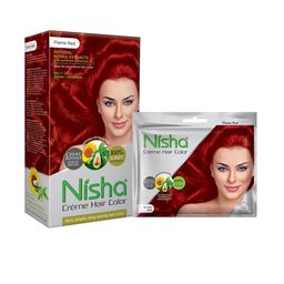 Nisha Creme Long Lasting Hair Colouring Combo Pack - Flame Red 160 gm-35
