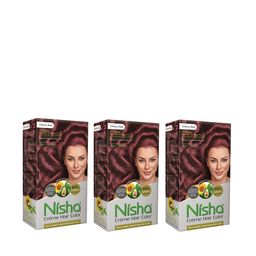 Nisha Unisex Red Pack of 3 Creme Hair Color 120gm each- Cherry Red-69