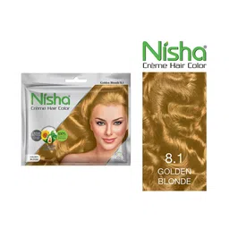 Nisha Creme Hair Color - Golden Blonde 160 gm image 3