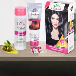 Lilium Haico Hair Color Cream With Olive Oil - 100ml - Black image 4