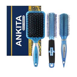 ANKITA 3-Pcs AP-2409 Hair Brush Combo - Blue-image-74