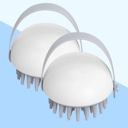 Kuber Industries Set Of 2 Hair Massager Brush Scalp For Dandruff - White-37