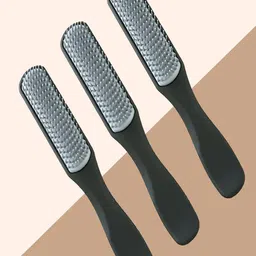 Kuber Industries Set Of 3 Flexible Bristles Paddle Hair Brush - Black-37