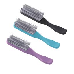 Kuber Industries Set of 3 Flexible Bristles Paddle Hair Brush - Purple-Blue-Black-61