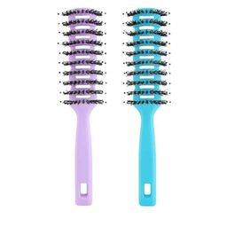 Kuber Industries Set of 2 Flexible Bristles Hair Brush With Paddle-5