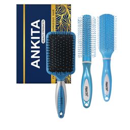 ANKITA 3-Pcs AP-2411 Hair Brush Combo - Blue-image-95