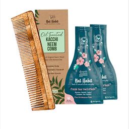 Nat Habit Set Of Dual Tooth Comb & Hibiscus NutriMask image 4