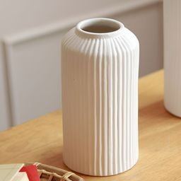 ArteCasa White 3 Pieces Ceramic Ribbed Vase-image-44