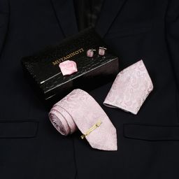 MUTAQINOTI Men Micro Silk Necktie Accessory Gift Set-44