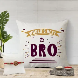 The Purple Tree Worlds Best Brother  Printed Cushion & Rakhi Gift Set-image-52
