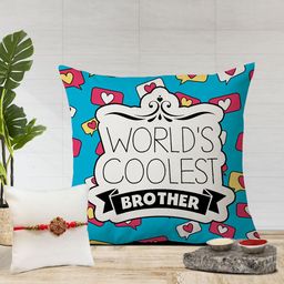 The Purple Tree Worlds Coolest Brother Printed Cushion & Rakhi Gift Set-image-52