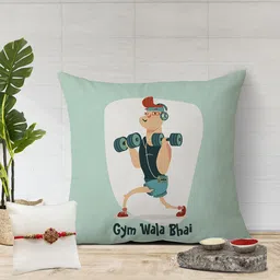 The Purple Tree Rakhi With Gym Wala Bhai Printed Cushion-image-92