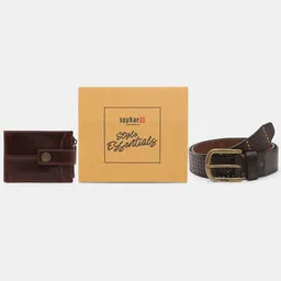 Spykar Leather Belt & Wallet Combo-image-11