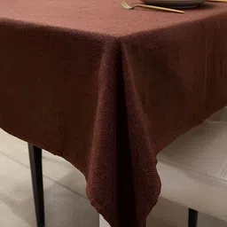 HOKIPO Brown 4 Seater Rectangle Table Cover-image-79