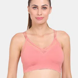 Amour Secret Coral Lightly Padded Dry Fit Sports Bra-image-100