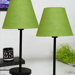 BTR CRAFTS Raven Green & Black 2 pieces Textured Frustum Table Lamp With Adjustable Cord-14