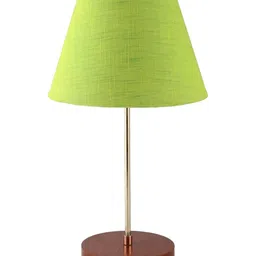BTR CRAFTS Green & Brown Frustum Shaped Metal Table Lamp with Adjustable Cord-42
