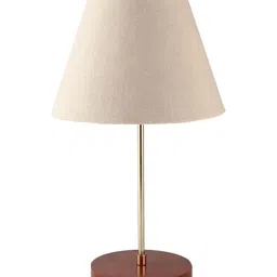 BTR CRAFTS Beige & Brown Frustum Shaped Metal Table Lamp with Adjustable Cord-picture-55
