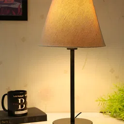 BTR CRAFTS Brown & Black Textured Frustum Shaped Metal Table Lamp with Adjustable Cord-8