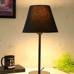 BTR CRAFTS Black 2 Pieces Metal Frustum Shaped Table Lamps with Adjustable Cord-56