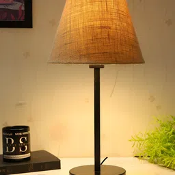 BTR CRAFTS Beige & Black 2 Pieces Frustum Shaped Metal Table Lamp & Adjustable Cord-15