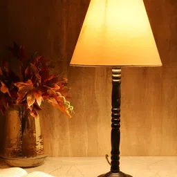BTR CRAFTS White & Black 2 Pieces Frustum Shaped Metal Table Lamp & Adjustable Cord-26